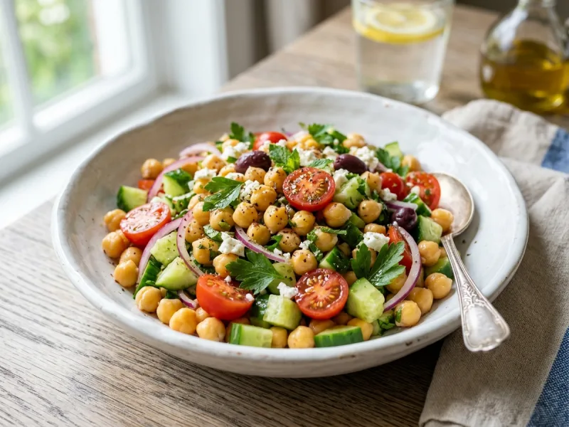 Mediterranean Chickpea and Cucumber Salad