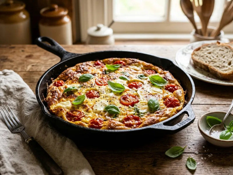 Fluffy Cherry Tomato and Basil Frittata