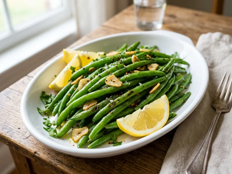 Crisp-Tender Green Beans with Lemon and Garlic