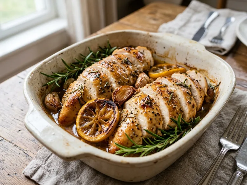 Lemon, Garlic and Herb Roasted Chicken Breast