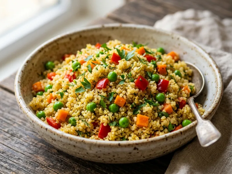 Fluffy Quinoa and Garden Vegetable Pilaf